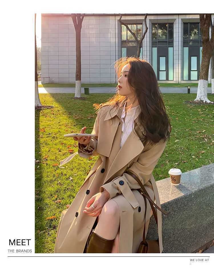 Khaki Black Trench Coat