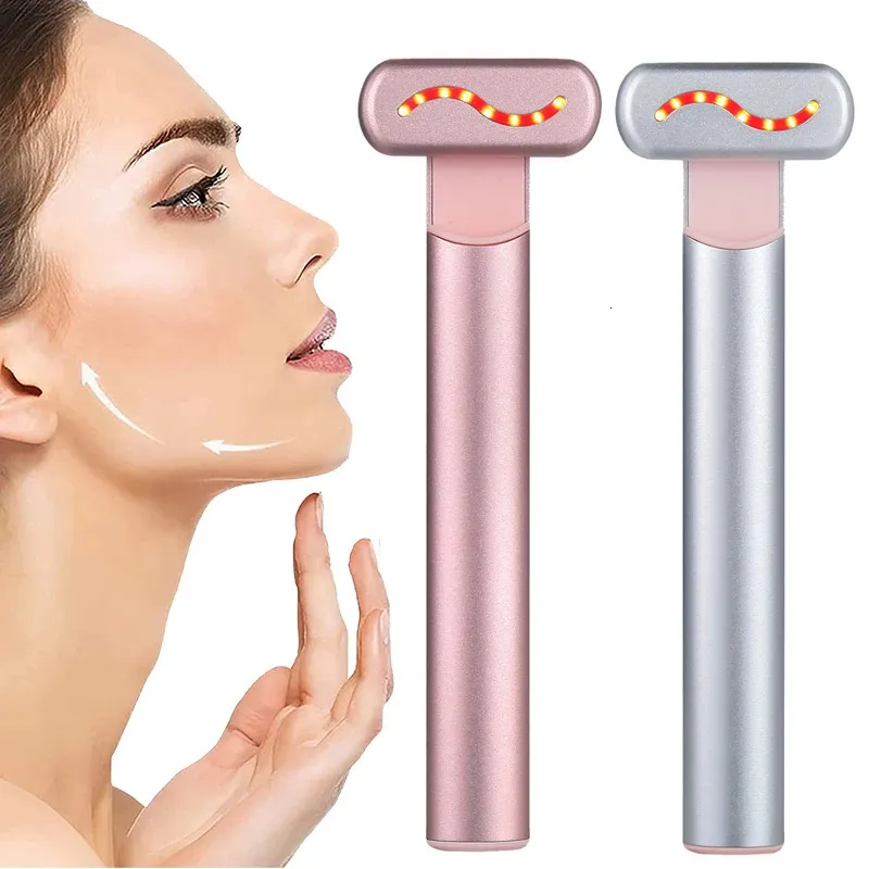 Beauty Microneedle roller EMS Microcurrent Face Lifting Device Red Light Wand Eye Neck Massager Skin Tightening Anti Wrinkle Care Tool 231020