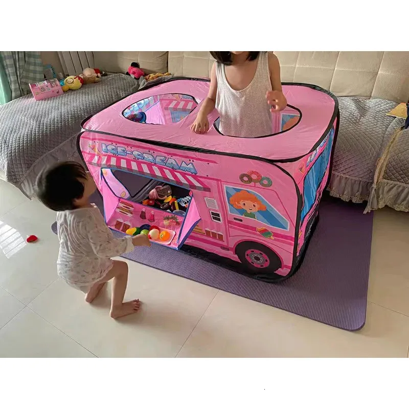 Oyuncak çadır 1 adet oyun evi çadır itfaiye aracı otobüs katlanabilir pop oyun evi çocuk oyuncak çadır dondurma itfaiyeli model ev 231019