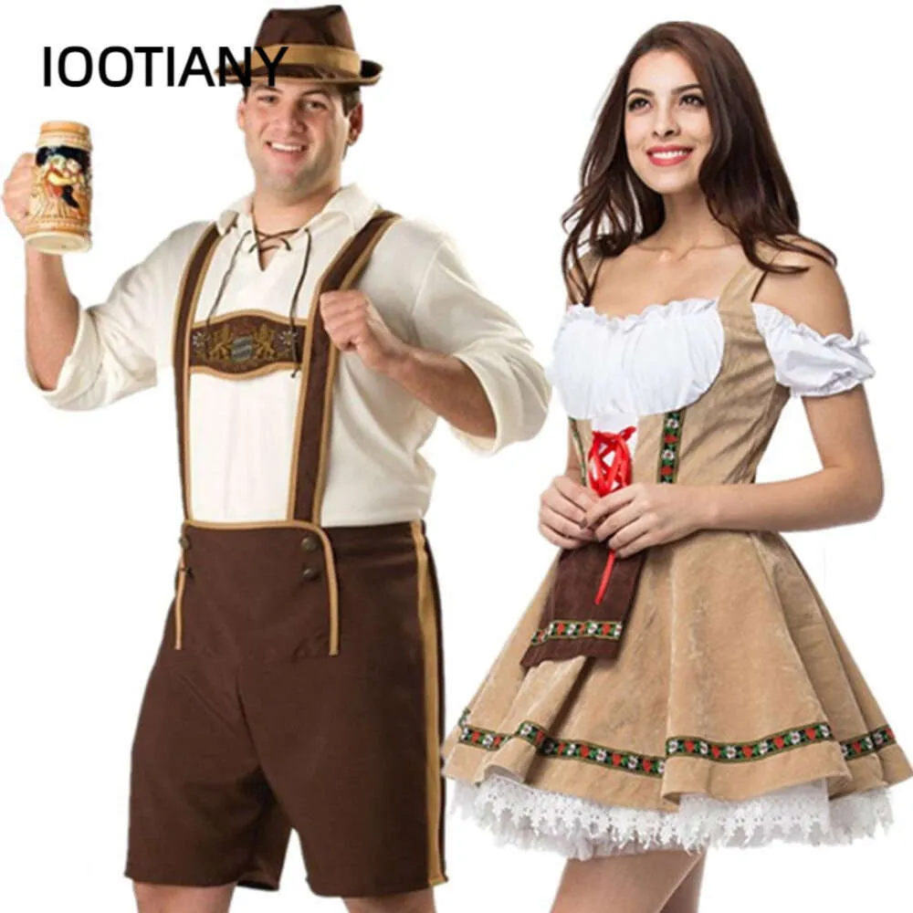 Мужской и женский костюм Октоберфеста, традиционная пара, немецкий баварский пивной наряд, Хэллоуин, карнавал, фестиваль, праздничная одежда, костюмы аниме