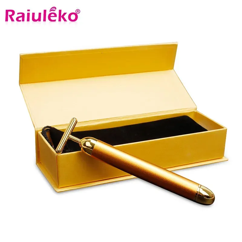 Ansikte Massager Slimming Care 24K Gold Wrinkle Lift Bar Vibration Beauty Equipment Roller Energy 231020