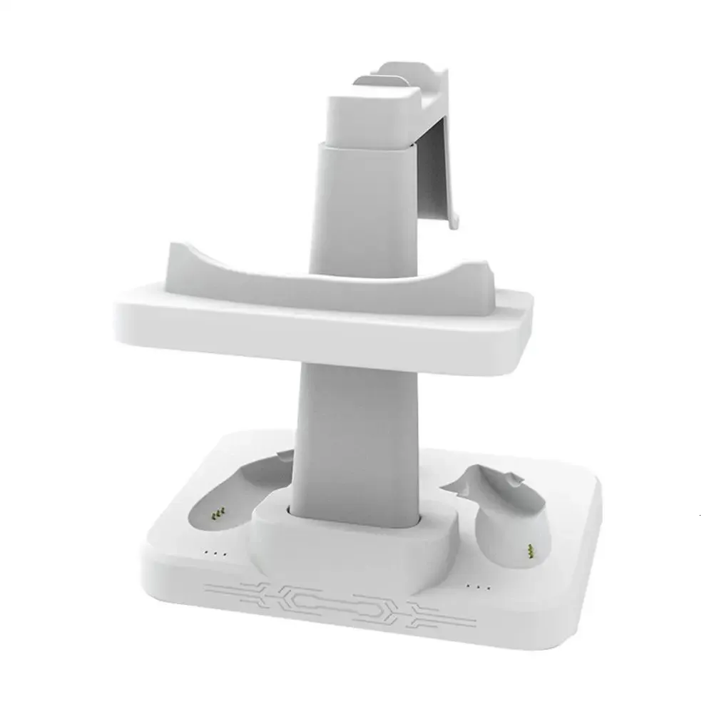 Stazione di ricarica per Meta Quest 3S/Quest 3, stazione di ricarica VR compatibile con cuffie Quest 3S/Quest 3 e controller touch, supporto per stazione di ricarica montabile a parete per accessori
