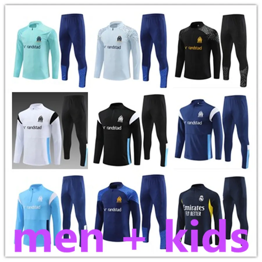 23 24 MarseilleS tracksuit training kit long sleeve retro survetement foot chandal tuta designer jacket maillot Soccer football jersey men and kids