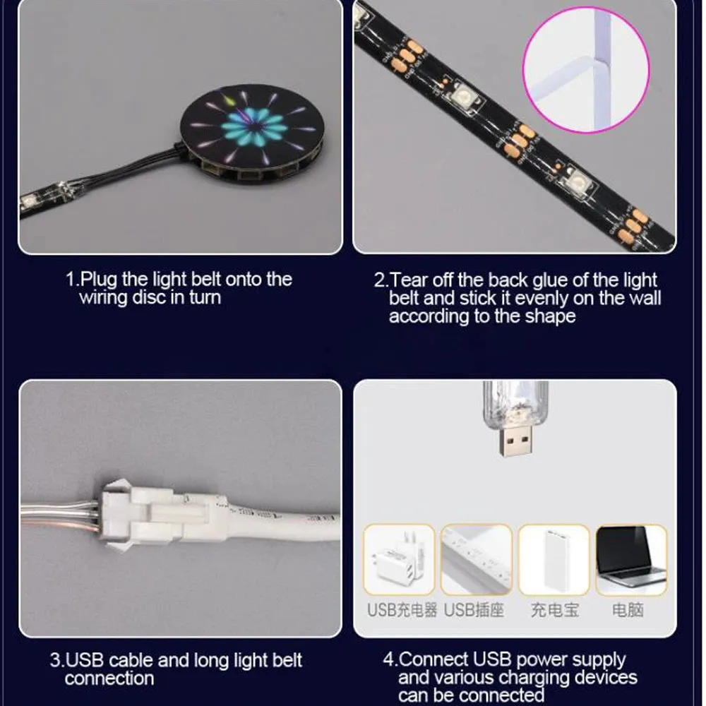 RGBIC Firework 12v Addressable Led Strip Lights With Bluetooth APP Control,  Music And Sound Sync, DC 5V USB Lamp For Wall Decor Dream Color 231019 From  Kai10, $18.11