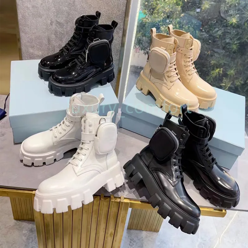 Botas de desenhista plataforma botas de tornozelo mulheres sapatos de couro real luxo sapatos de salto grosso bota de tornozelo UE 35-42 botas de joelho de couro brilhante botas de motocicleta sacos militares