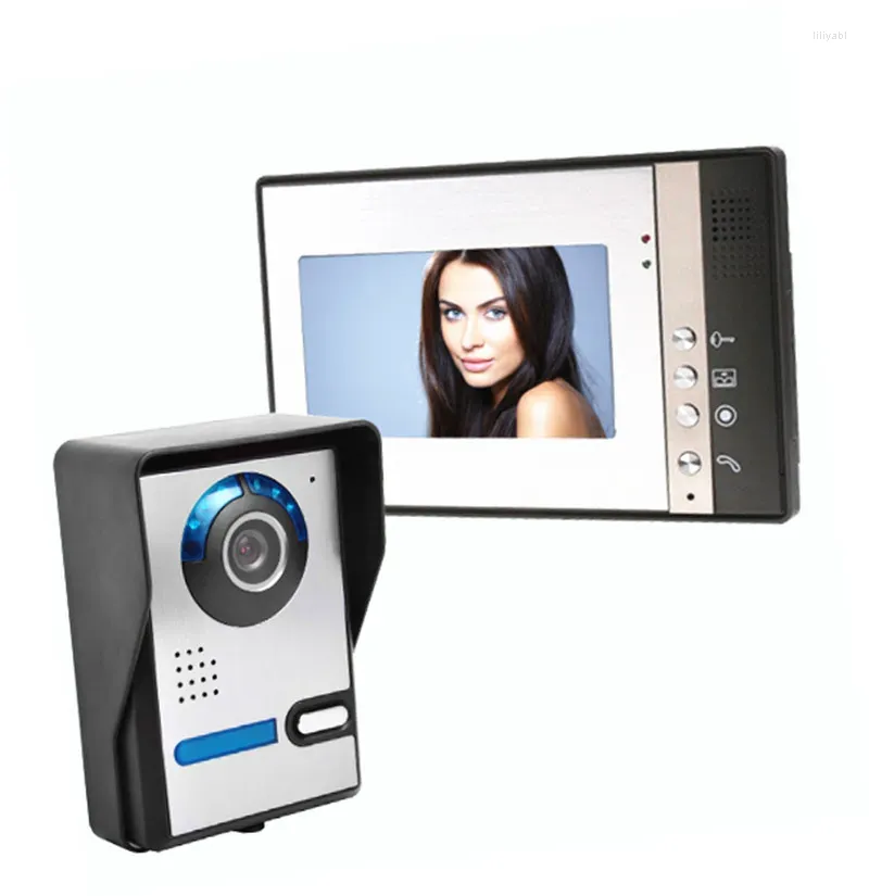 Sistema de intercomunicador de vídeo con cable para puerta de teléfono,  monitor de color de 7 pulgadas y cámara de alta definición para casa u  oficina