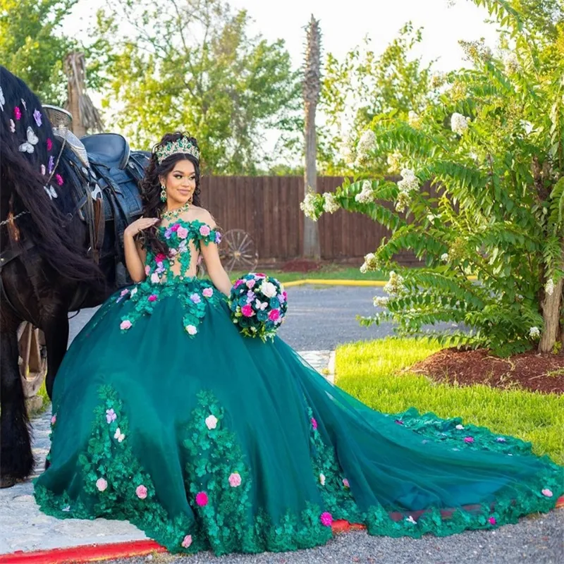 sachin and babi light blue dress Emerald Green Quinceanera Dress: Floral Sweet 16 Gown, Mexican Charro Style  Vestido XV, Elegant Design - Buy Now! from Dhgate Quinceanera Dresses