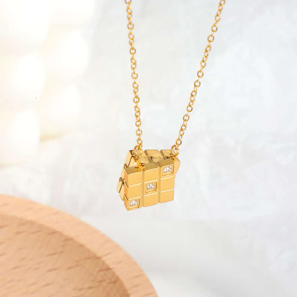 Buy YSDTLX Crystal Rubik's Cube Necklace Short Clavicle Chain Online at  desertcartINDIA