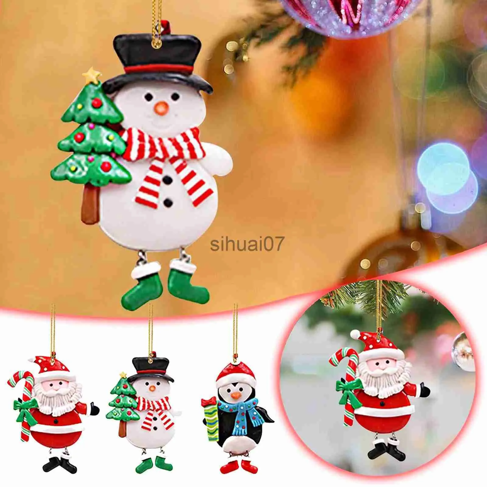 クリスマスの装飾クリスマス装飾品クリスマスギフトサンタ雪だるまペンダントクリスマスツリーホームナタールハッピーニューイヤーx1020のための飾り飾り