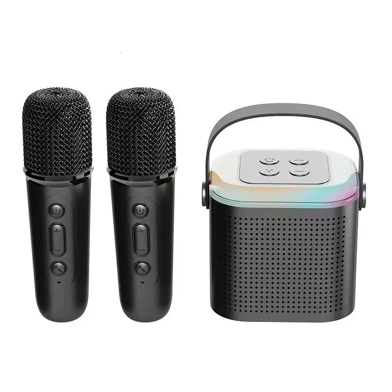 MAYIE TALKIE MICROPHONE MACHENT CARAOKE MACHITY Bluetooth 5 3 S ER مع 1 2 ميكروفونات لاسلكية عائلة المنزل 231019