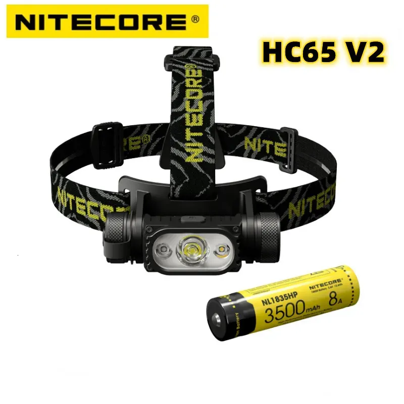 실외 도구 HC65 V2 헤드 램프 1750 루멘 USB-C 충전식 LED 헤드 라이트 빔 던지기 165 미터 실외 캠핑 3500mAh 배터리 231018
