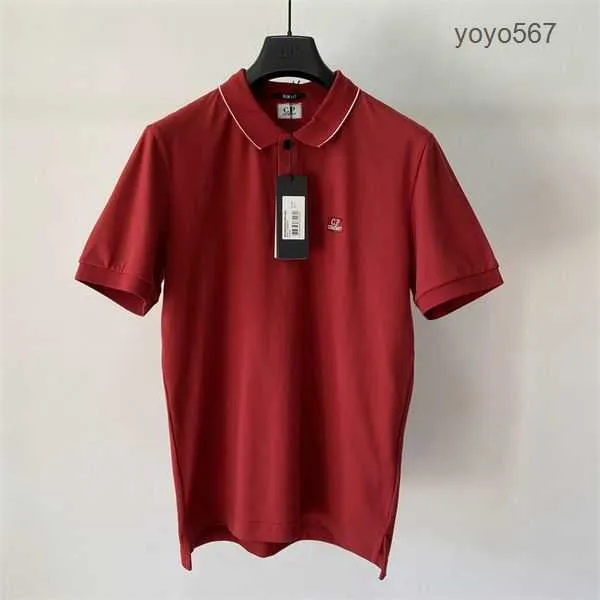 2023 Designer Lettera ricamo cp patch uomo t-shirt casual cotone outdoor turndown colletto polo Tees con etichetta originale Top Quality cp comapny pietre isola 7058