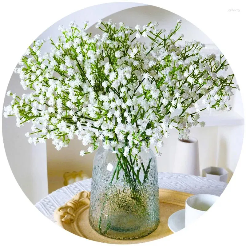 Fleurs décoratives 3/1 pièces fleur artificielle de souffle de bébé bouquet fait à la main en plastique fausse plante gypsophile arrangement floral table de maison de mariage