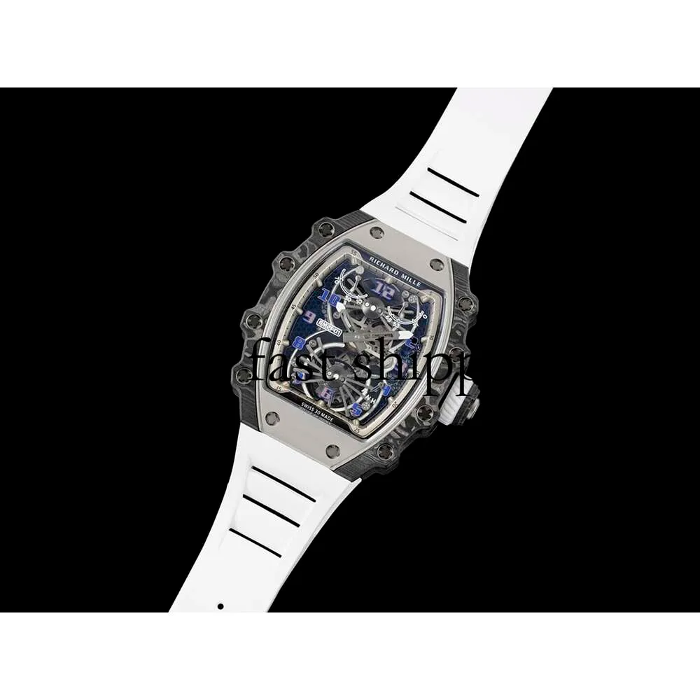 Rm021-01 SUPERCLONE Active Tourbillon Montres Tourbillon Montre-bracelet Montre de créateur Mouvement standard suisse Rm21 Titane Céramique Carbon397Montres de luxe