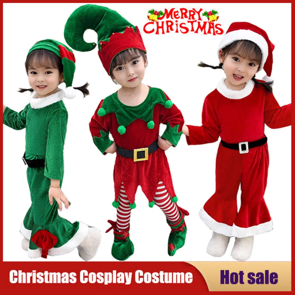 Cosplay Costumi Cosplay di Natale Bambini Baby Babbo Natale Cos Bambini Vestito di Natale Festa di Carnevale Capodanno Performance Fancy Outfit Regalo