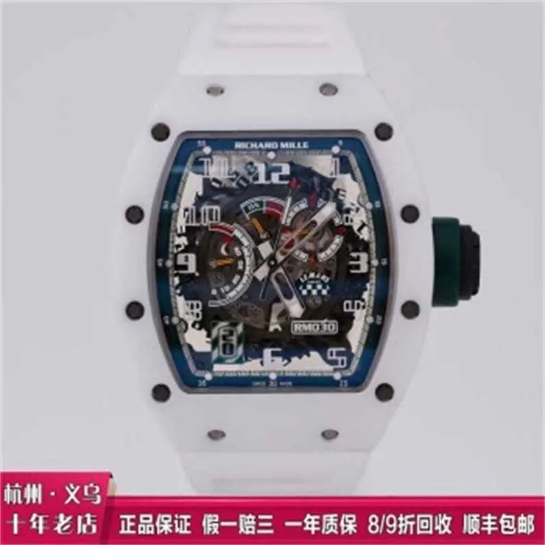 Richarmill Watch自動機械式スイス腕時計ムーブメントウォッチメンズシリーズRM030ブラックセラミック限定版メンズファッションレジャースプルWN-IGB3