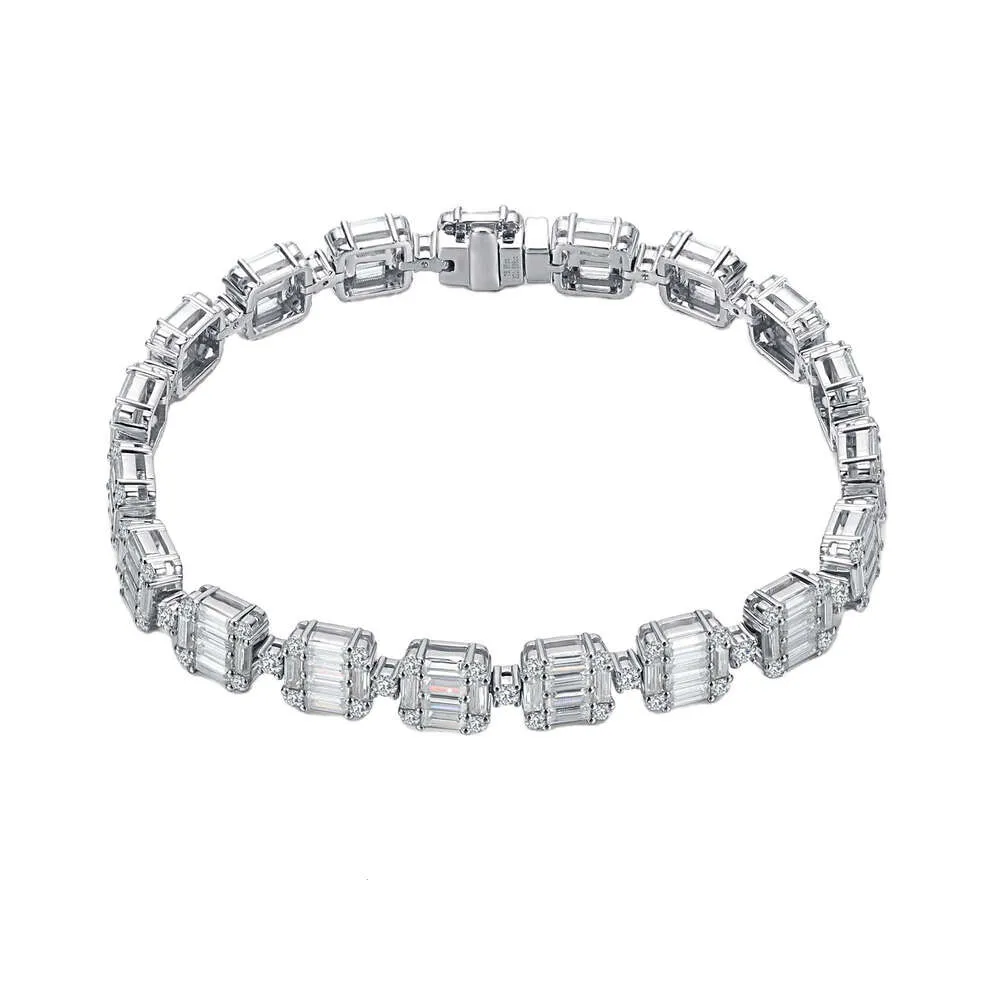 Mgean – Bracelet à bijoux tendance pour femmes, en or véritable 14K 18K, chaîne de Tennis en moissanite cultivée en laboratoire, sortie d'usine