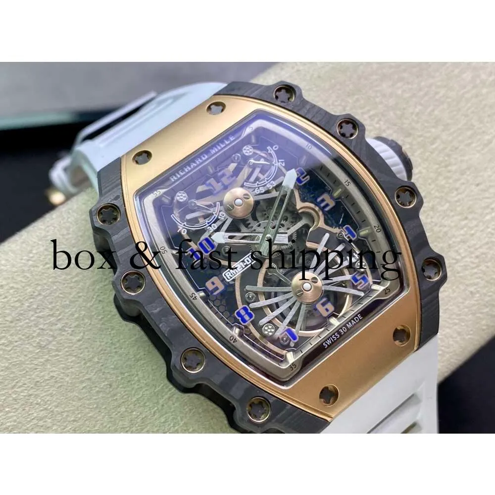 Rm021-01 SUPERCLONE Active Tourbillon Montres Tourbillon Montre-bracelet Montre de créateur Mouvement standard suisse Rm21 Titane Céramique Carbon417Montres de luxe