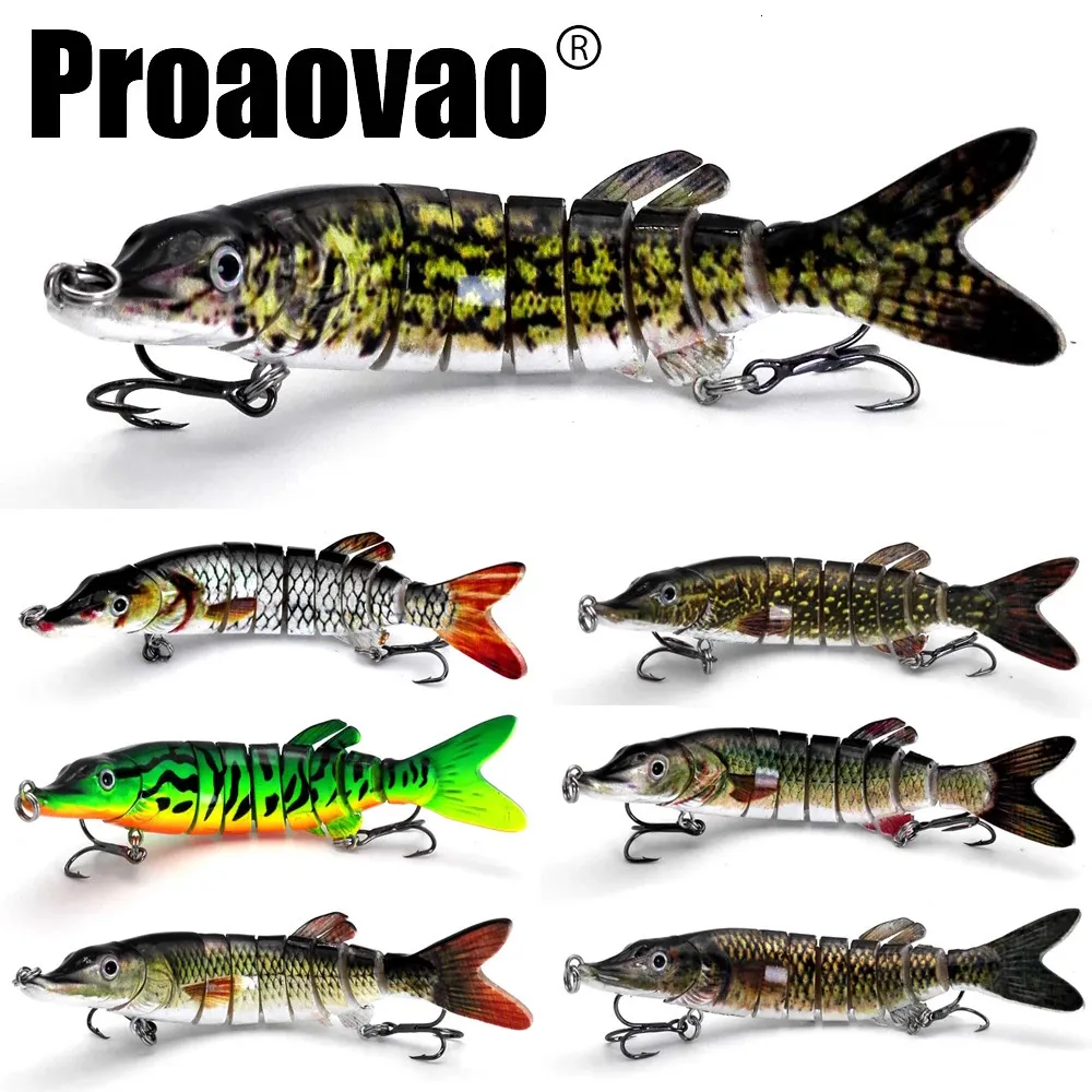 Baits Lures Proaovao 12.5CM 17.5G 9 Segments Jointed Bait Swimbait Sinking  Wobblers For Pike Bass Fake Fish Accessories Tackle 231020 From Ning07,  $8.64