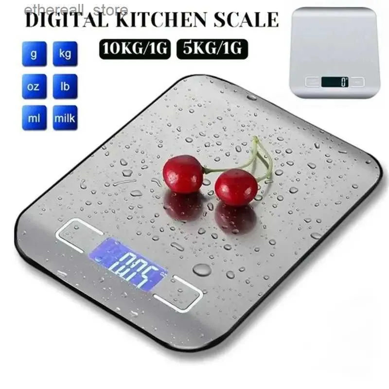 Bathroom Kitchen Scales Kitchen Scale 10Kg/1g Weighing Food Coffee Balance Smart Electronic Digital Scales Stainless Steel Design for Cooking and Baking Q231020