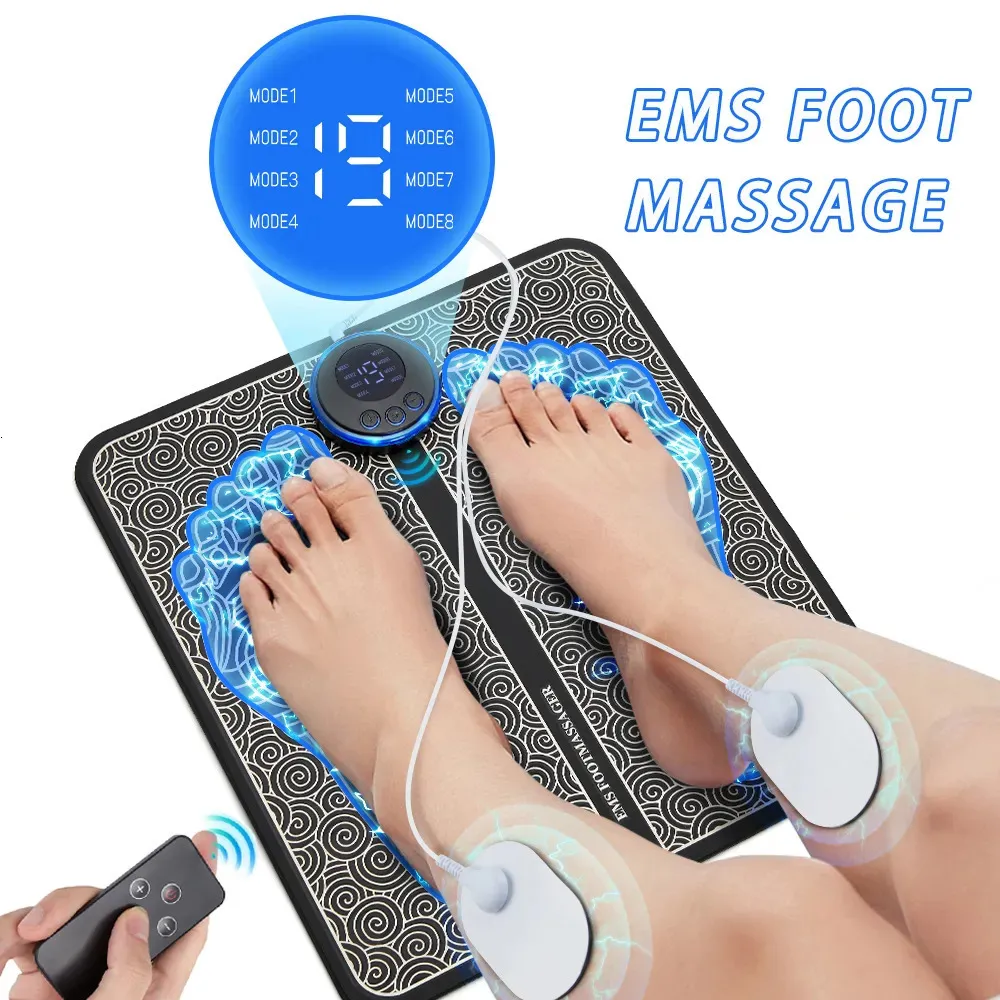 Foot Massager Electric EMS Foot Massager Pad Relief Pain Relax Feet Acupoints Massage Mat Shock Muscle Stimulation Improve Blood Circulation 231020