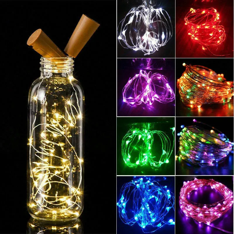 Decorações de Natal 1030pcs LED garrafa de vinho luzes cortiça forma fio de cobre colorido mini string para casamento ao ar livre indoor 231019