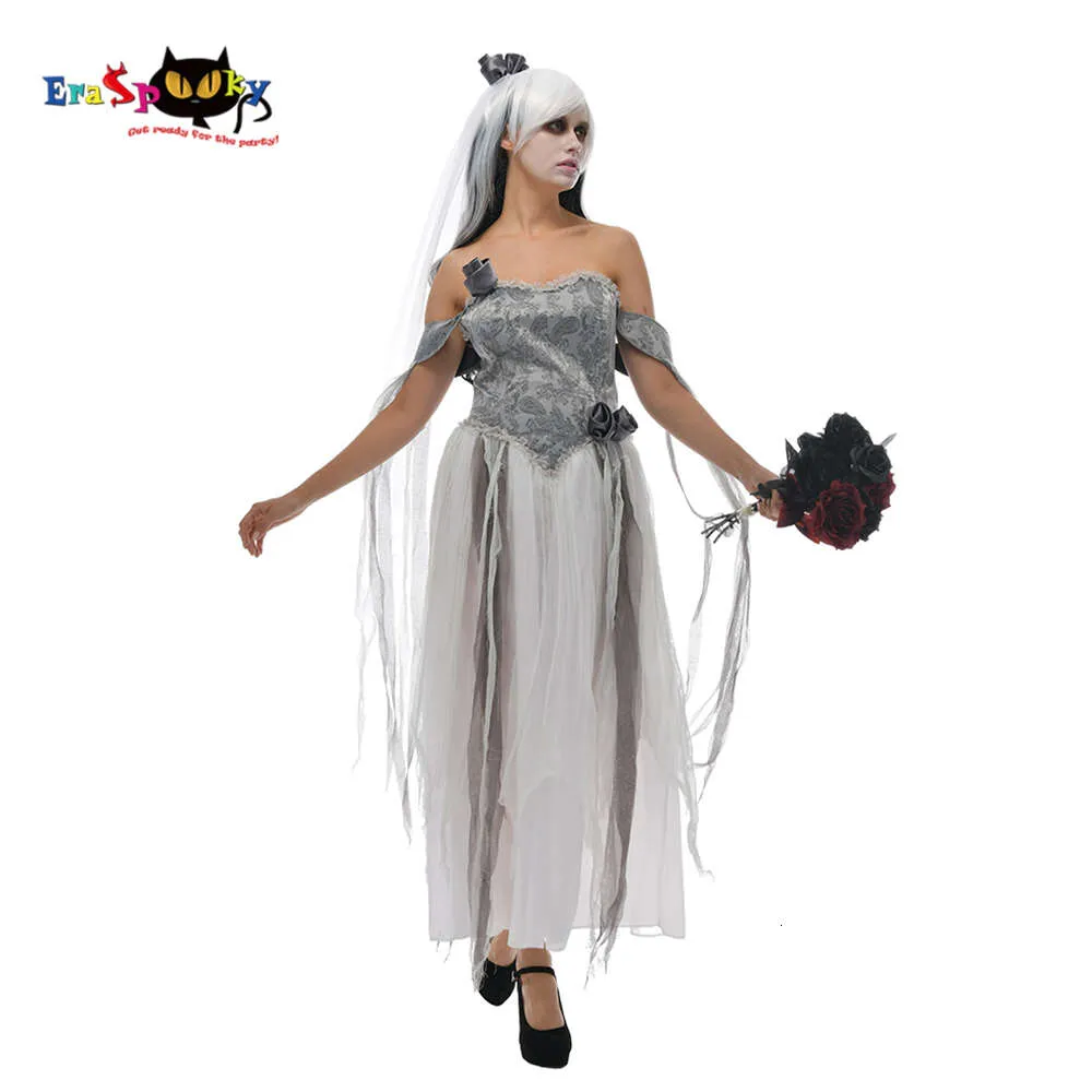 cosplay Eraspooky Sexy Gothic Ghost Bride Cosplay Women Halloween Costume for Adult Scary Day of the Dead Festival Fancy Dresscosplay