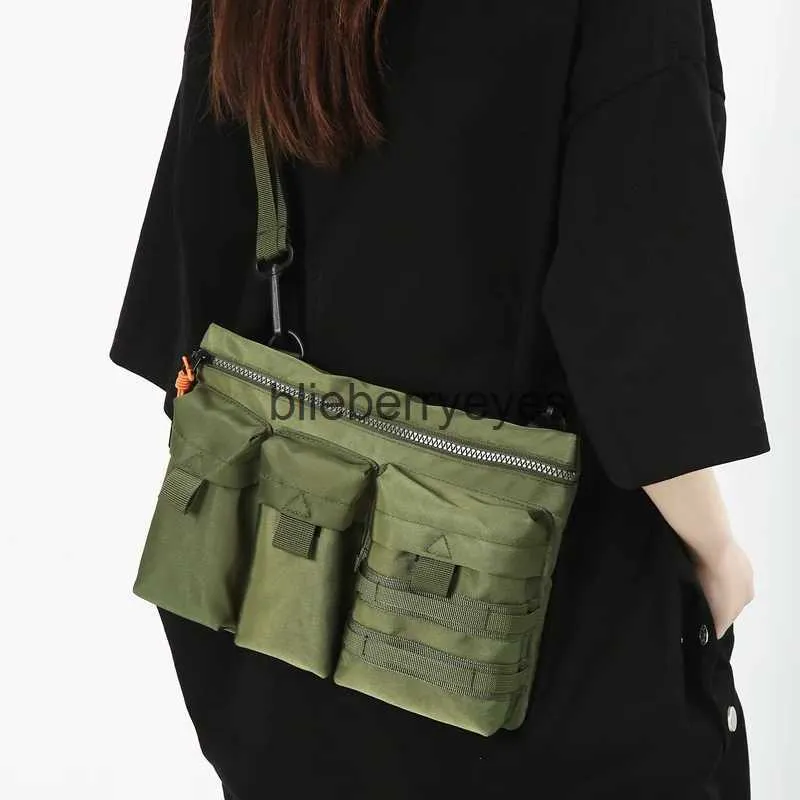 Cross Body Unisexe Nylon Tactique Messenger Sacs Casual Bullet Sac Sac Fonction Tactique Épaule Bagblieberryeyes