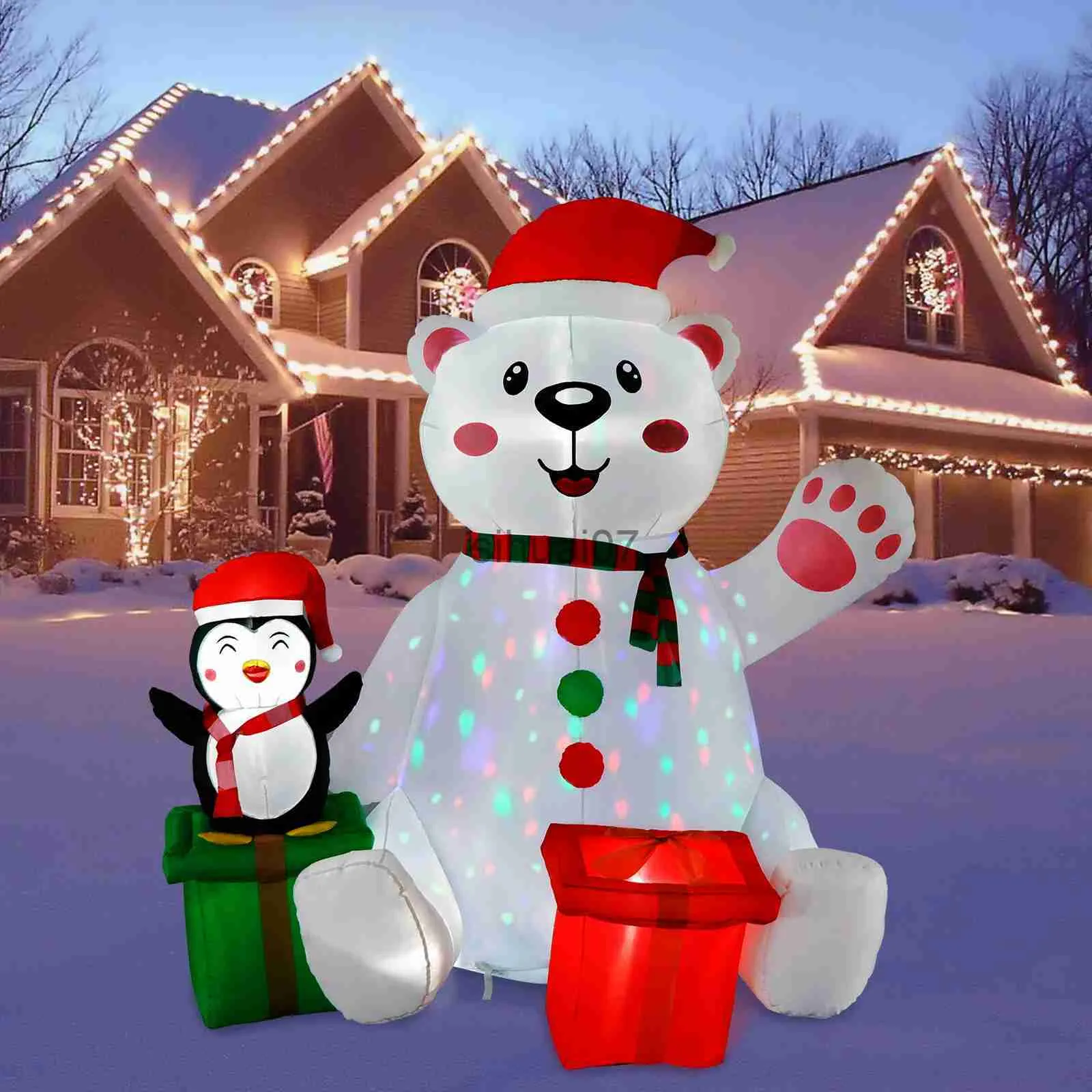 Christmas Decorations OurWarm 6 Ft Christmas Inflatables Outdoor Decorations LED Lights Inflatable Blow Up Yard Decorations for Lawn Xmas Party Decor x1020