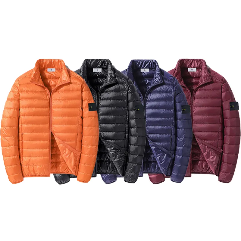 デザイナー服最高品質の石のメンズレディースコートホワイトダックジャケット冬のアウトウェアパーカレディスジャケット
