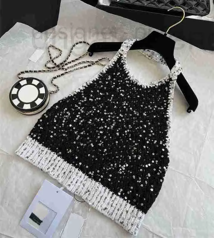 T-shirt femme Designer été nouveau tube top gilet paillettes t-shirt évider sexy top-grade chemise décontractée fronde hauts mode polo fête des mères cadeau d'anniversaire P3I6