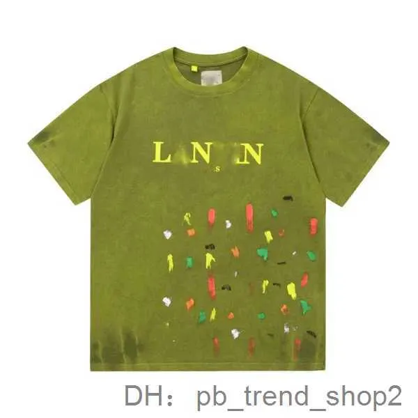 T-shirts pour hommes Gal Lavin Mens Designer T-shirt Casual Homme Femme Tees peints à la main Encre Splash Graffiti Lettres Lâche à manches courtes High Street Série 1 A6I1