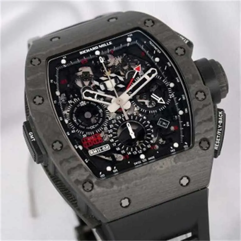 Swiss Luxury Wristwatches Richardmill Automatic Mechanical Watches Men's RM11-02 TI Automatic Machinery 50 * 42,7mm herrtitanlegering WN-JT53