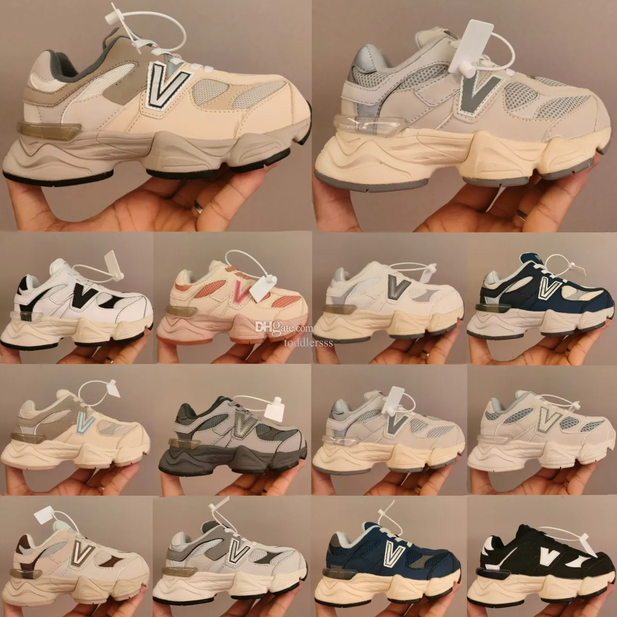 Barn designer skor 9060s småbarn nb sneakers som driver barn ungdomstränare ungdom svart vita stora pojkar flickor barn löpare sko rosa grå mörkblå röd t83b#