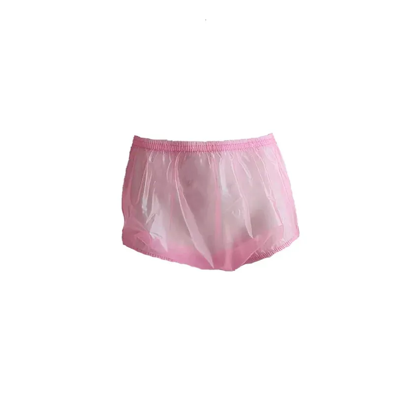 Adult Diapers Nappies Langkee Haian Adult Incontinence Plastic Diapers Pants ABDL PVC 3 Pieces Color Pink 231020