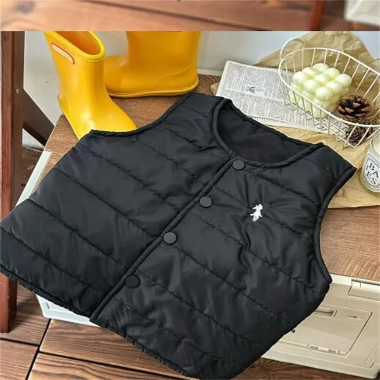 Barn Waistcoat pojkar jackor flicka vinter rockar klassisk brev väst bomullskläder baby tonåring kläder ytterkläder barn kläder kappa jacka cardigans weskit