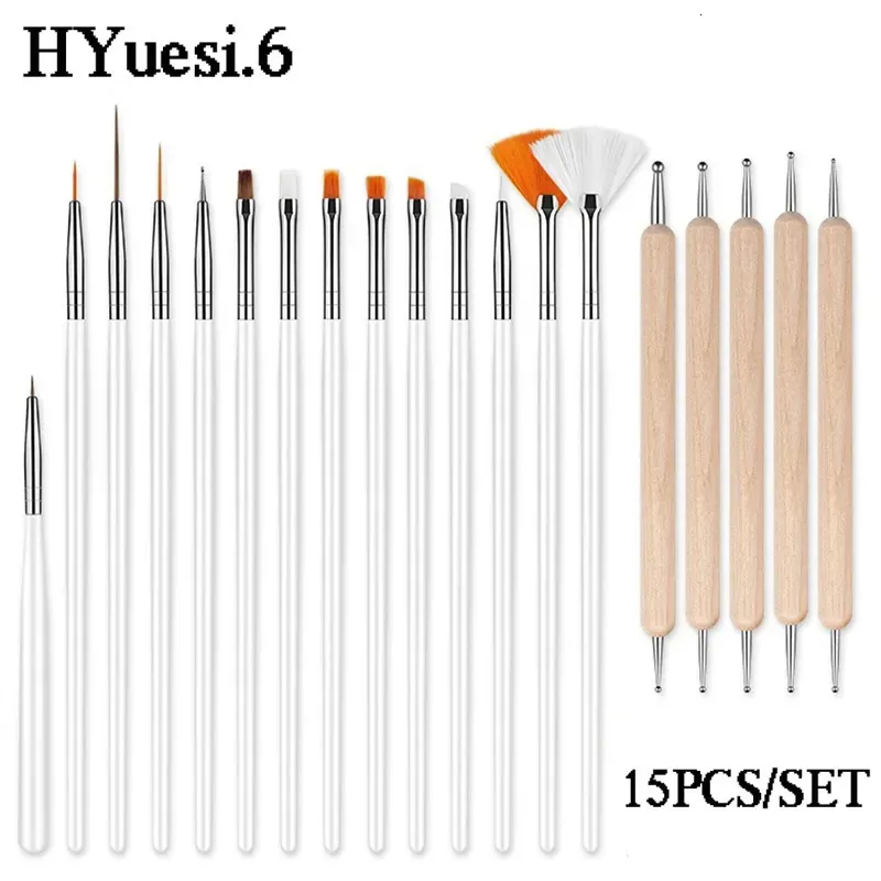 Makeup Tools One Set Acrylic French Stripe Nail Art Liner Brush Tips Professional Supplies Line Drawing Pen Gel Brushes Painting 231020