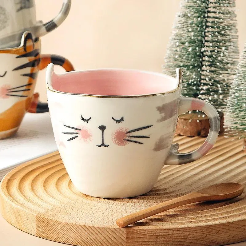 Tazze Cartoni animati Ceramica Tazza da caffè Bicchieri creativi dipinti a mano Tazze da tè al latte Regali novità Tazza carina