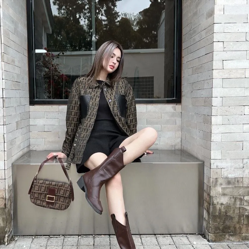 Fen & di Womens Denim Jacket Designer Woman Coats Autumn Spring Style Slim For Lady Jacket Coat tops