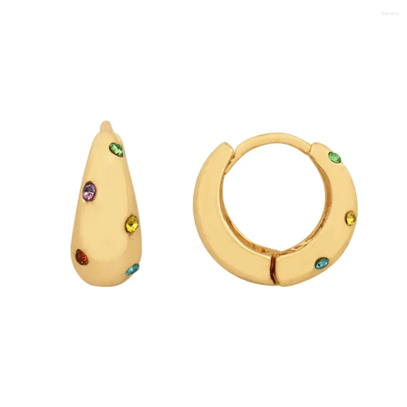 Hoop Earrings Classic Crytal Copper Alloy Smooth Metal For Woman Fashion Korean Jewelry Temperament Girl's Daily Wear