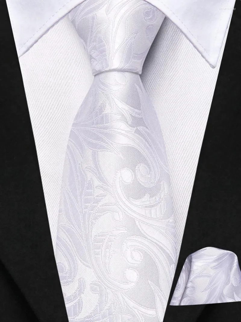 Галстуки-бабочки Hi-Tie, белый галстук с цветочным принтом для мальчиков и девочек, удобный детский шелковый галстук длиной 120 см и шириной 6 см, аксессуары для студенческой детской униформы