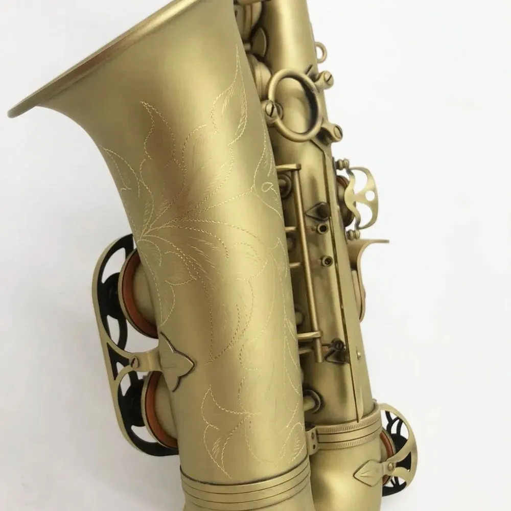 Saxophone Alto rétro classique 54, structure originale améliorée, double nervure, cuivre antique givré, artisanat professionnel