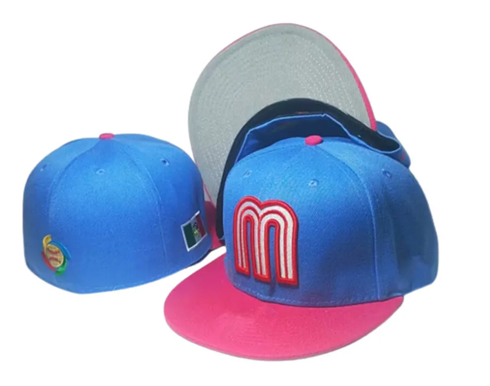 Nytt mode mexico m brev baseball mössor sommarstil gorra ben män märke kvinnor unisex hiphop full stängd monterade hattar m-1