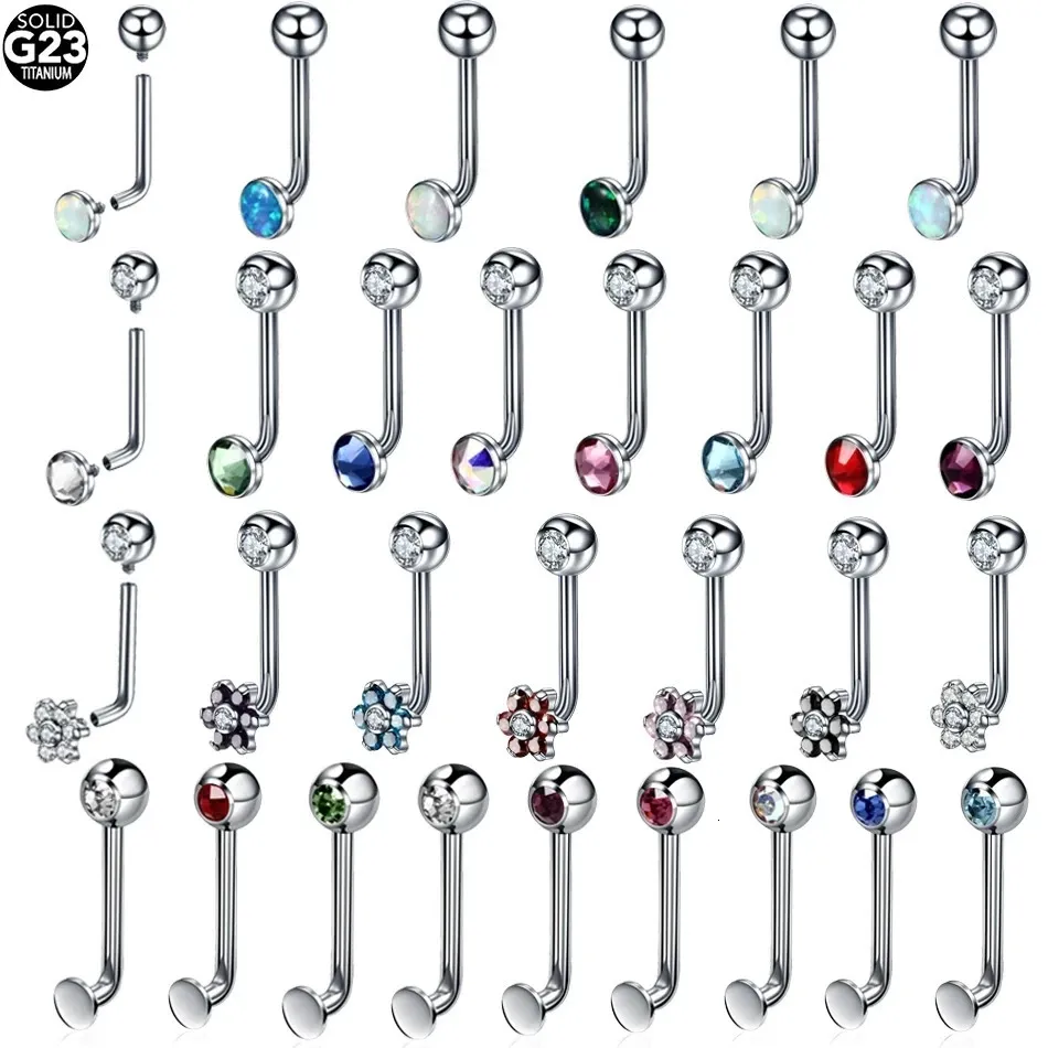 Stud 10st/Lot G23 Crystal Christina Vertical Hood Piercing Lip Ring Sexiga kvinnor Piercing Body Jewelry 14g 231020