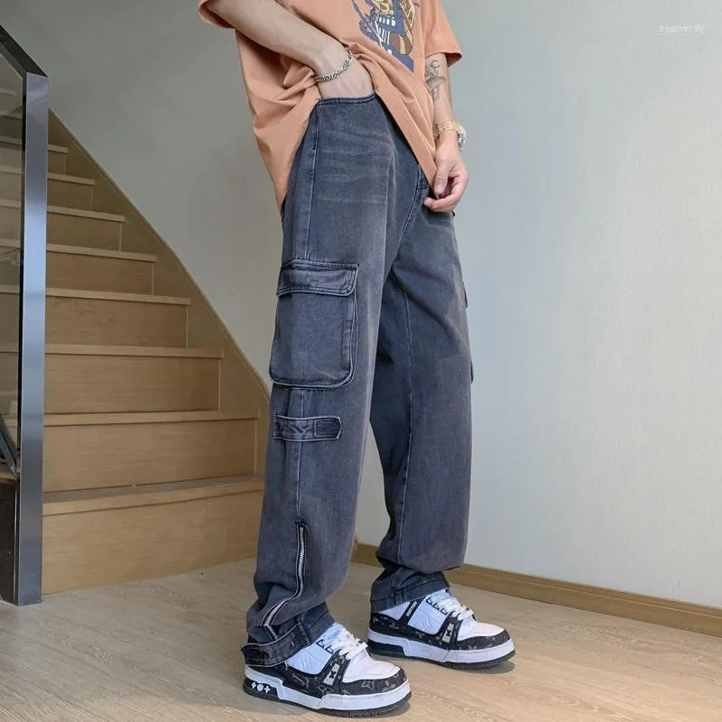 HOUZHOU Mens Black Baggy Jeans Wide Leg Trouser Jeans Loose Fit Denim Pants  With Wide Legs For Casual Korean Streetwear And Cargo Style 211206 From  Lu006, $20.96 | DHgate.Com