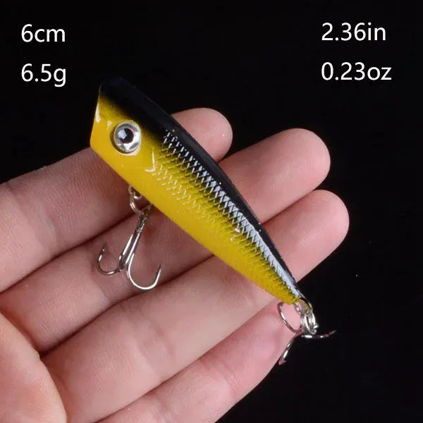 Topwater Popper Top Water Lures Hard Artificial Floating Bait With