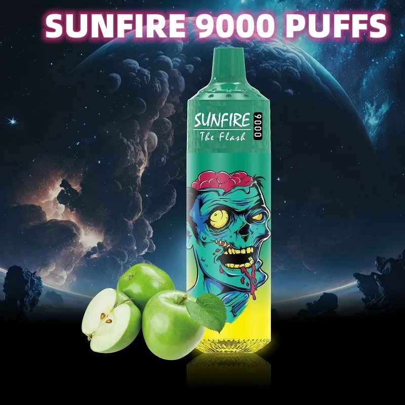 Sunfire 9000 Puff 9k Disposable E-cigarettes Features 18ml Vape 0% 2% 3% 5% Rechargeable 600mAh Battery Vape 9000 puff Tornado Vapers Online Shopping Wholesale Price