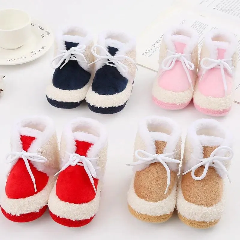 Pierwsze spacerowicze 0-18m urodzone buty dla niemowląt buty śliczne solidne dziewczynka maluch zimowe pluszowe botki śnieżne ciepłe niemowlę łóżeczko