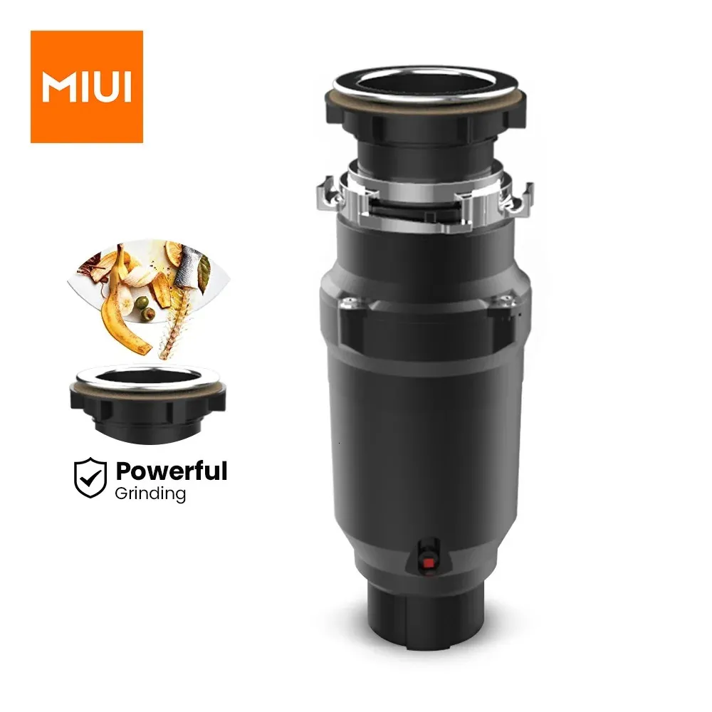 Food Waste Disposers MIUI Continuous Feed Garbage Disposal with Sound Reduction 12 HP Stainless Steel Food Waste Grinding System Power Cord Included 231020