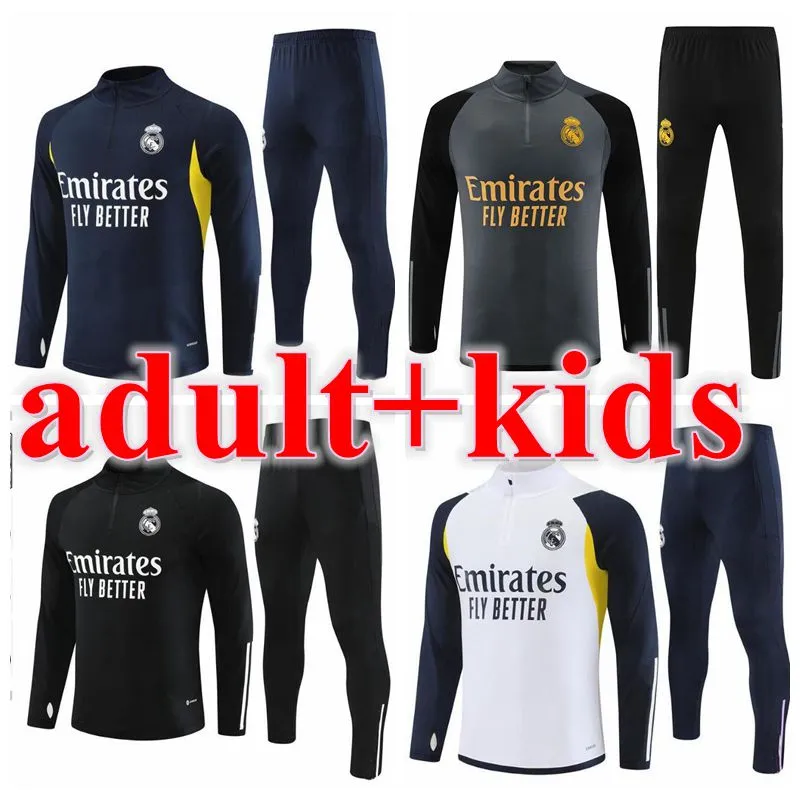 kids adult Soccer Tracksuit Sets Real madrids TRACKSUIT set 23 24 men and kids football kit chandal futbol survetement madrides TRAINING suit soccer jacket 88